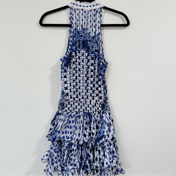 Poupette St. Barth Belinda Printed Dress Blue Size 0 - Picture 7 of 11